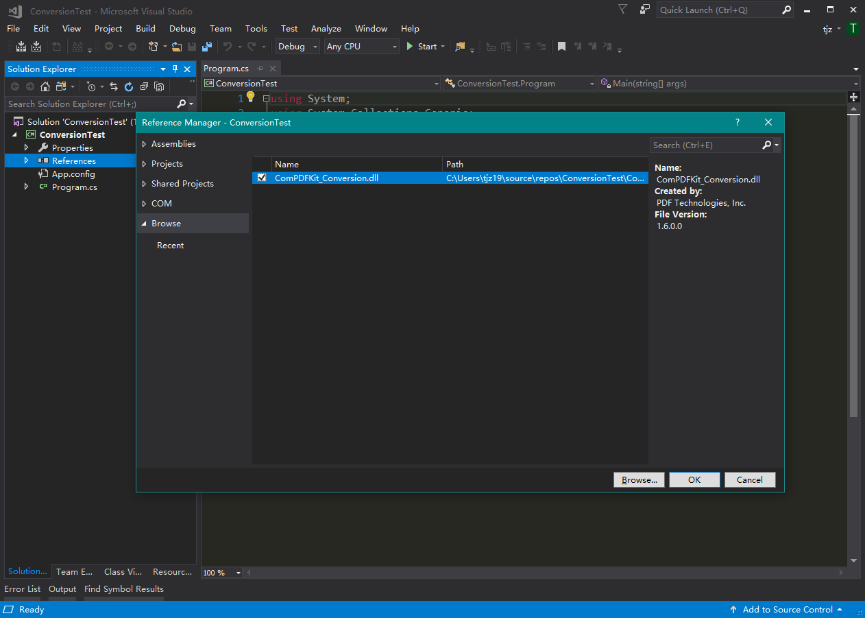 Add ComPDFKit Conversion SDK Package 2