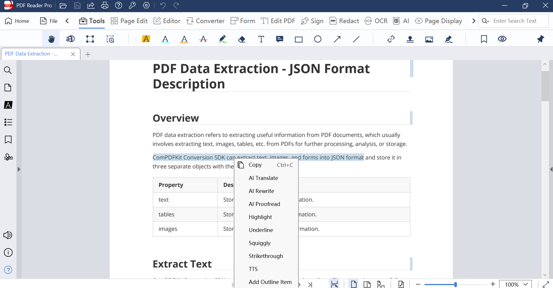 copy text pdf reader pro
