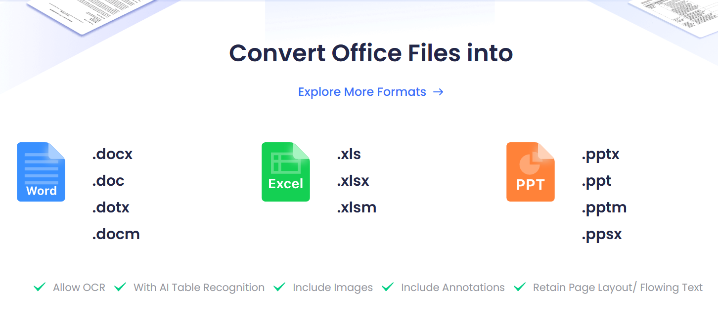 compdf conversion pdf to office formats