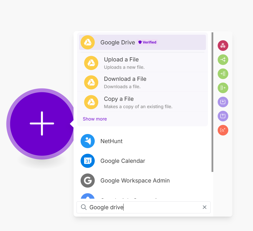 Add and search Google Drive on Make.com