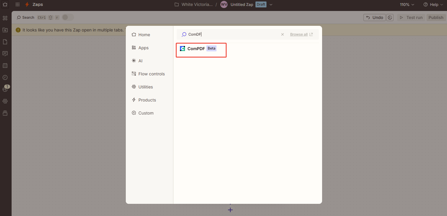 Choose the Get Task Information Trigger of ComPDF Cloud on Zapier 