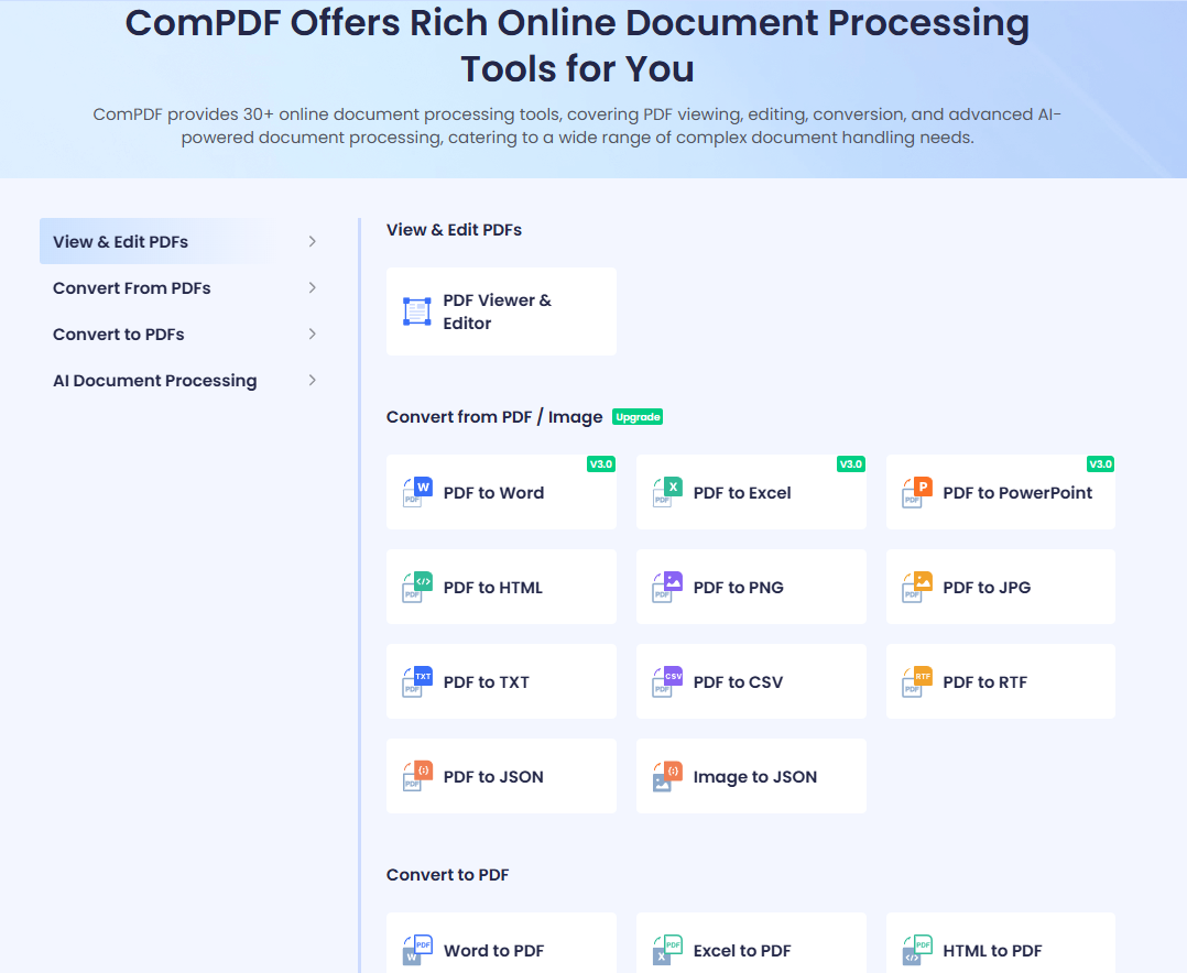 Online Demos for ComPDF