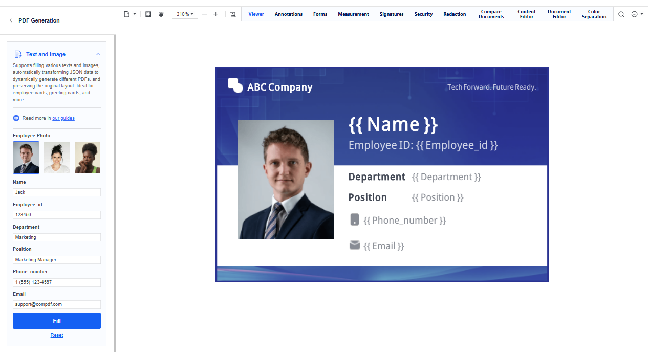 Generate PDFs with Text & images