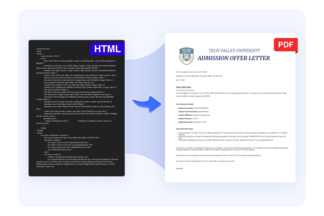 HTML to PDF