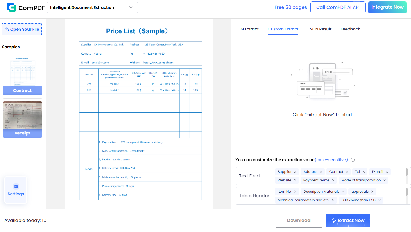 Intelligent PDF Processing