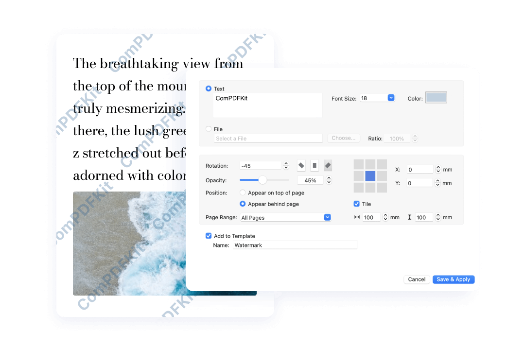 Watermarking | ComPDF