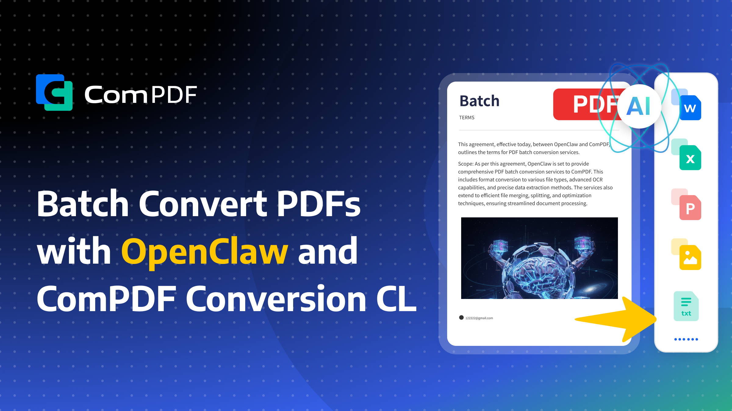 Batch Convert PDFs with OpenClaw and ComPDF Conversion CLI