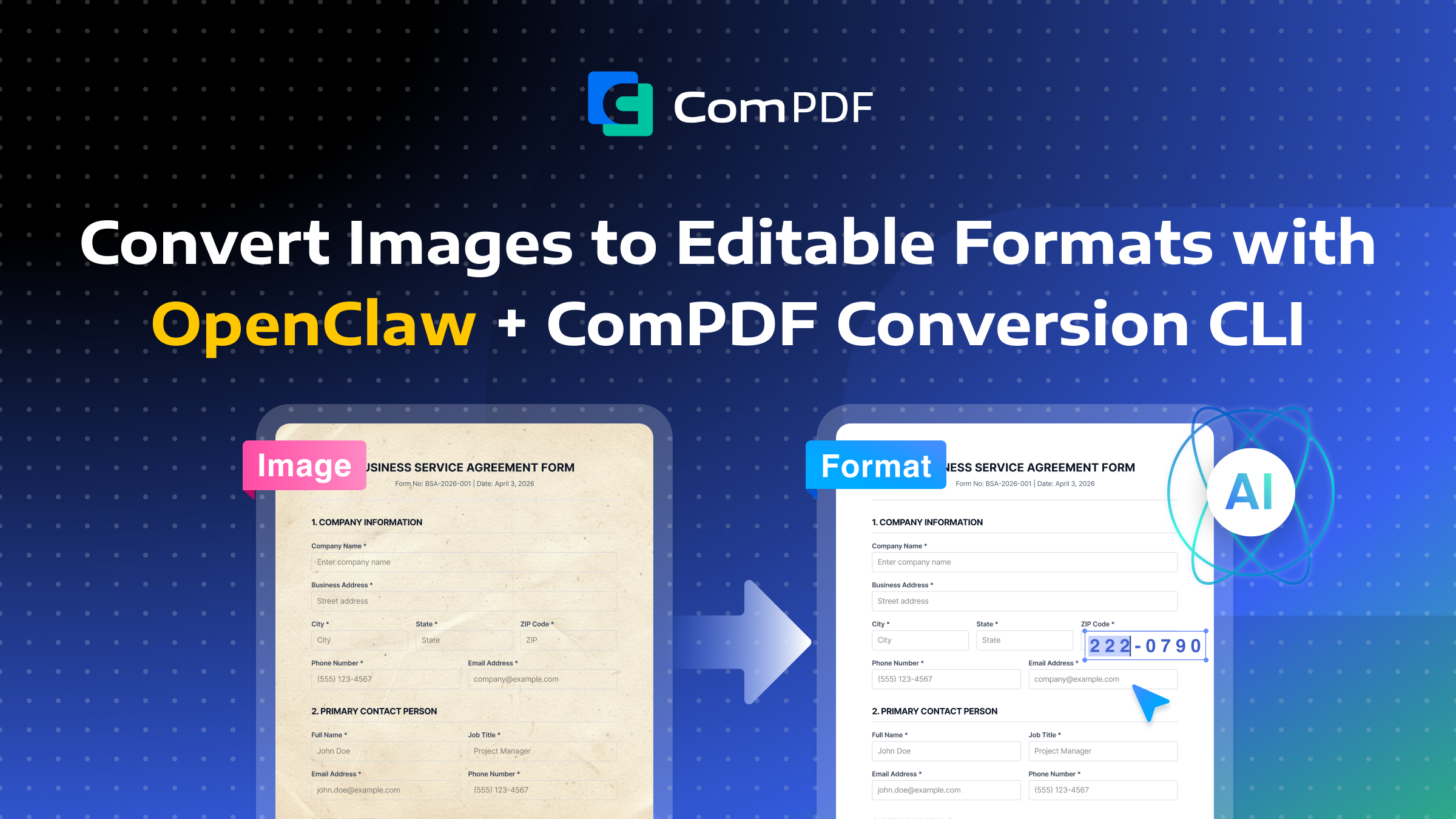 Convert Images to Editable Formats with OpenClaw + ComPDF Conversion CLI
