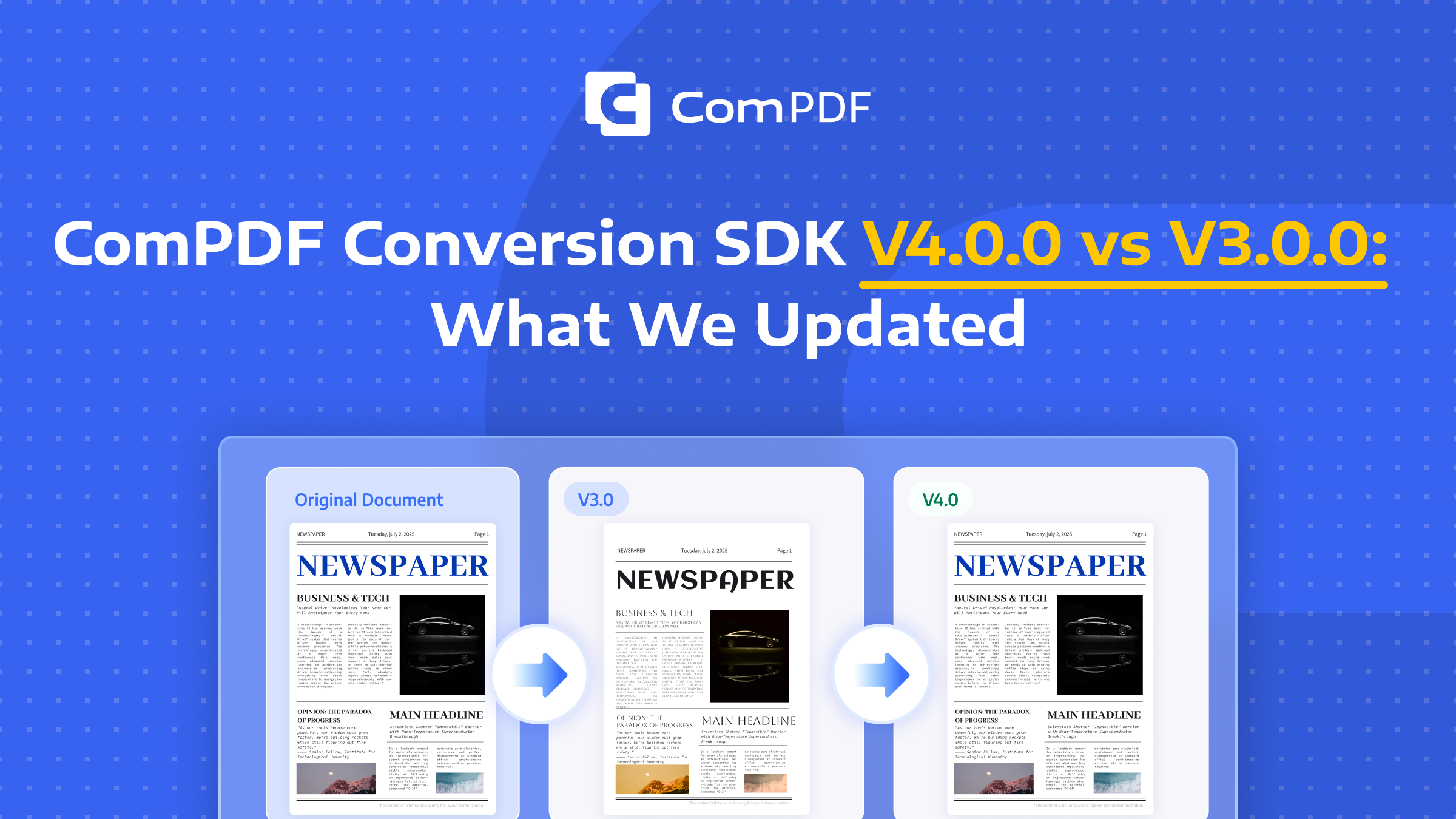 ComPDF Conversion SDK V4.0.0 vs V3.0.0: What We Updated